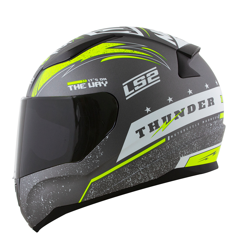 Capacete FF353 Rapid Thunder Cinza/Branco/Amarelo LS2 - Imagem 4