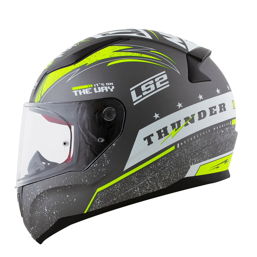 Capacete FF353 Rapid Thunder Cinza/Branco/Amarelo LS2