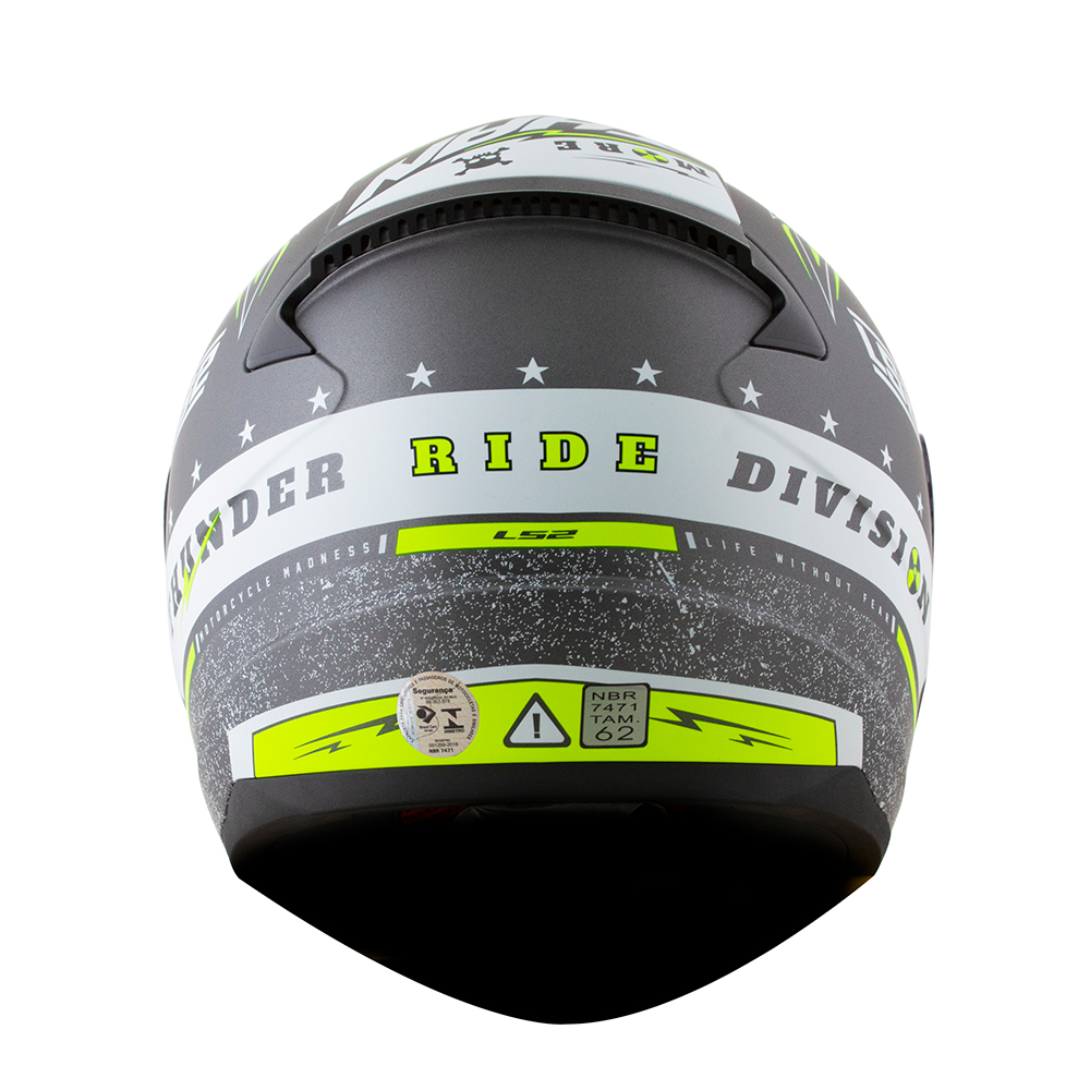 Capacete FF353 Rapid Thunder Cinza/Branco/Amarelo LS2 - Imagem 6