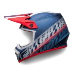 Capacete Mx 9 Mips Offset Azul Metalico/Branco Fosco Bell