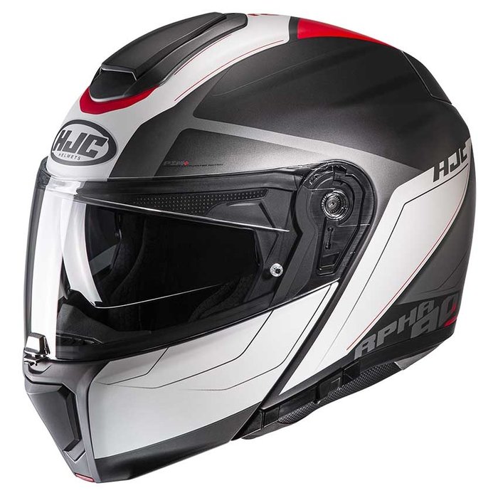 Capacete Rpha 90s Cadan Preto/Cinza/Branco/Vermelho HJC