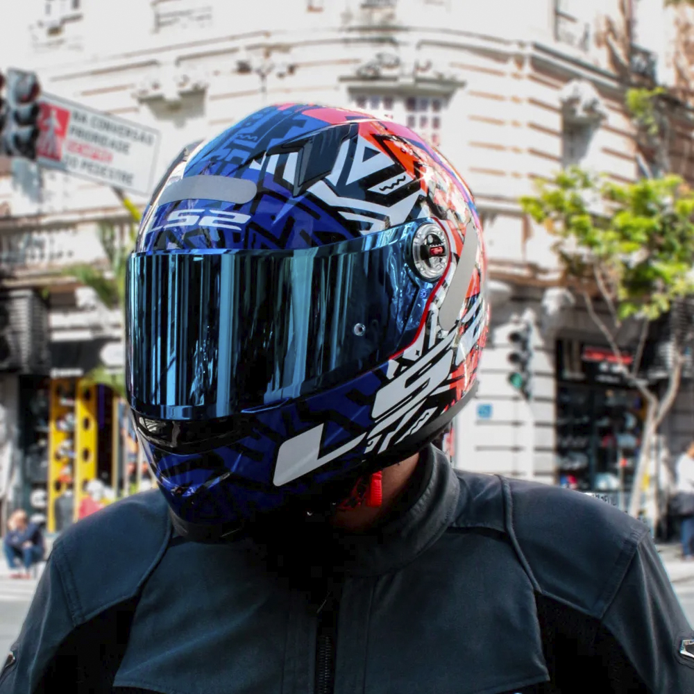 Capacete Memphis FF358 Laranja/Azul LS2 - Imagem 5