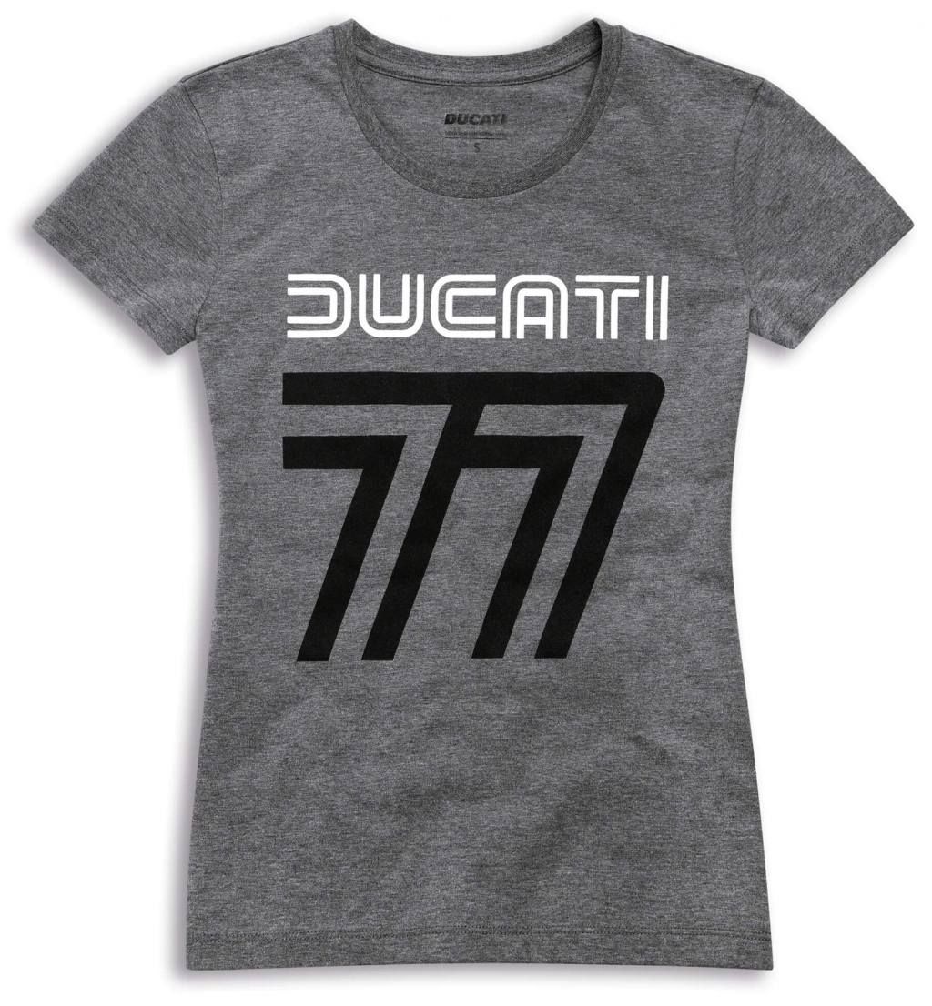 Camiseta Ducati 77 Feminina Cinza
