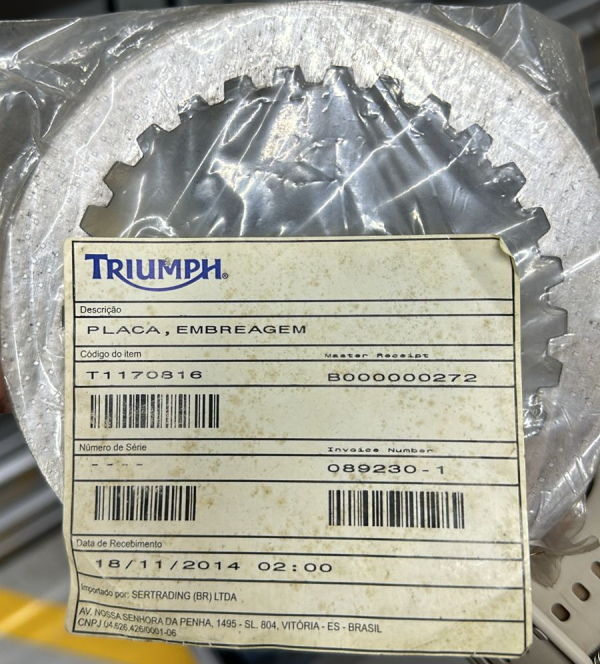 Disco de Embreagem Triumph (T1170816)