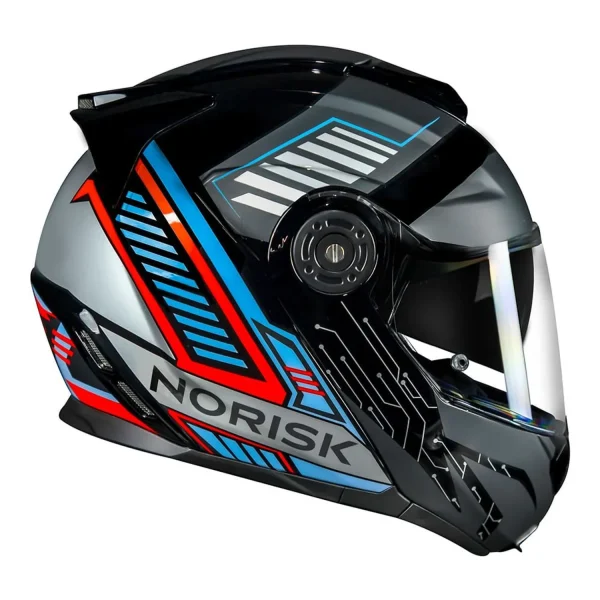 Capacete Norisk FF345 Route Charge Preto Titanium Azul - Imagem 2