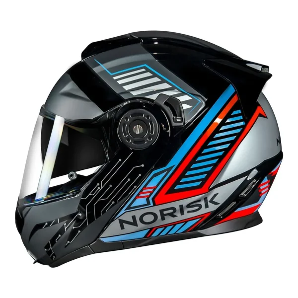 Capacete Norisk FF345 Route Charge Preto Titanium Azul