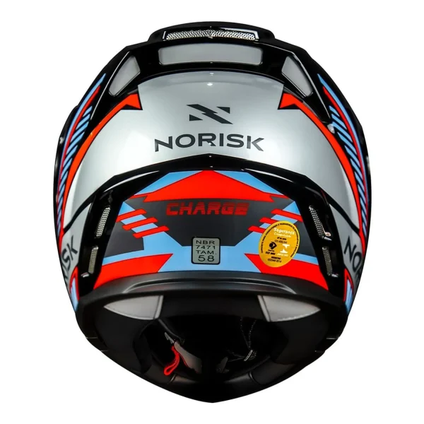 Capacete Norisk FF345 Route Charge Preto Titanium Azul - Imagem 3