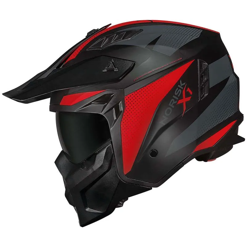 Capacete Norisk Darth 2 X1 Preto Vermelho Fosco