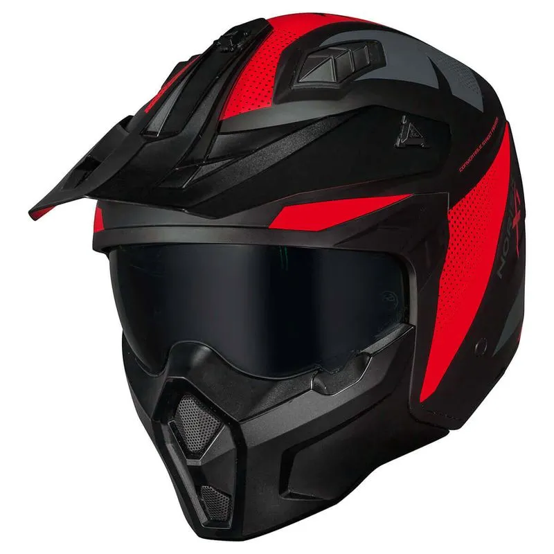 Capacete Norisk Darth 2 X1 Preto Vermelho Fosco - Imagem 2