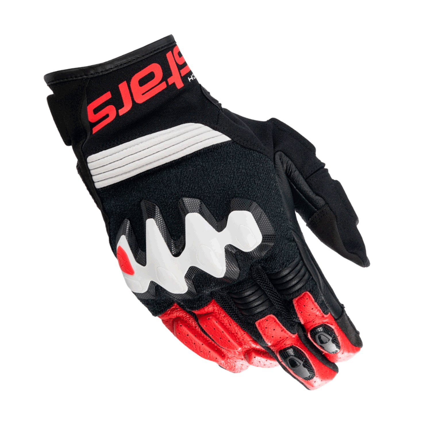 Luva Alpinestars Halo Preto Branco Vermelho
