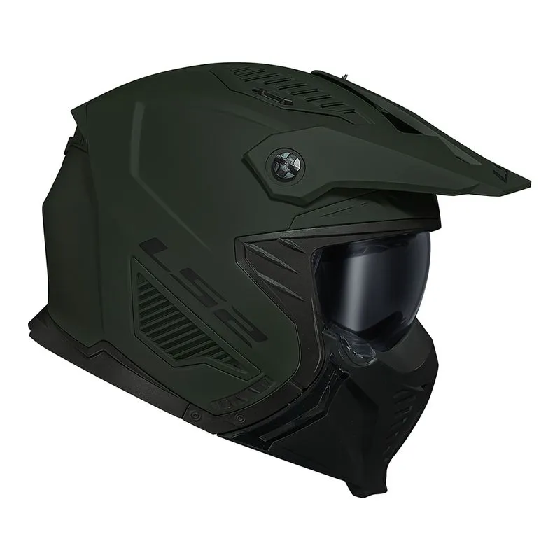 Capacete LS2 Drifter OF606 Monocolor Verde Militar Fosco - Imagem 2