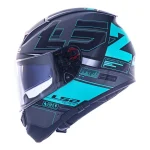 Capacete LS2 FF397 Vector Frequency Preto e Verde Fosco