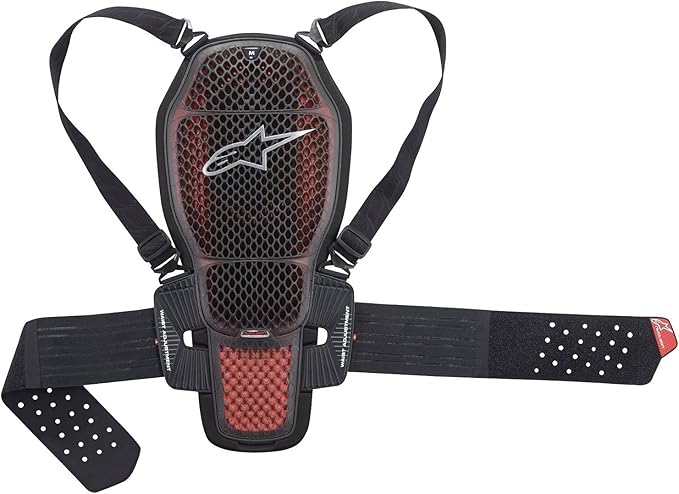 Protetor Nucleon KR1 Alpinestars Cell Transparente Smoke Vermelho e Preto