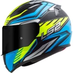 Capacete LS2 Rapid FF353 Gale Matte Preto Azul e Amarelo
