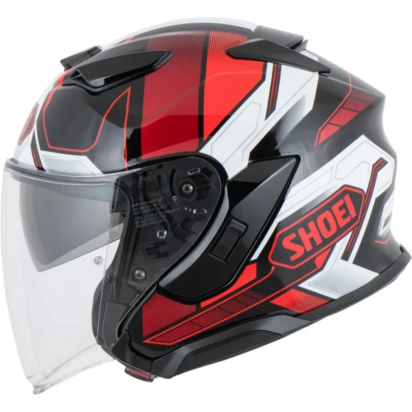 Capacete Shoei J-Cruise 3 Whizzy TC-1 Preto Cinza e Vermelho